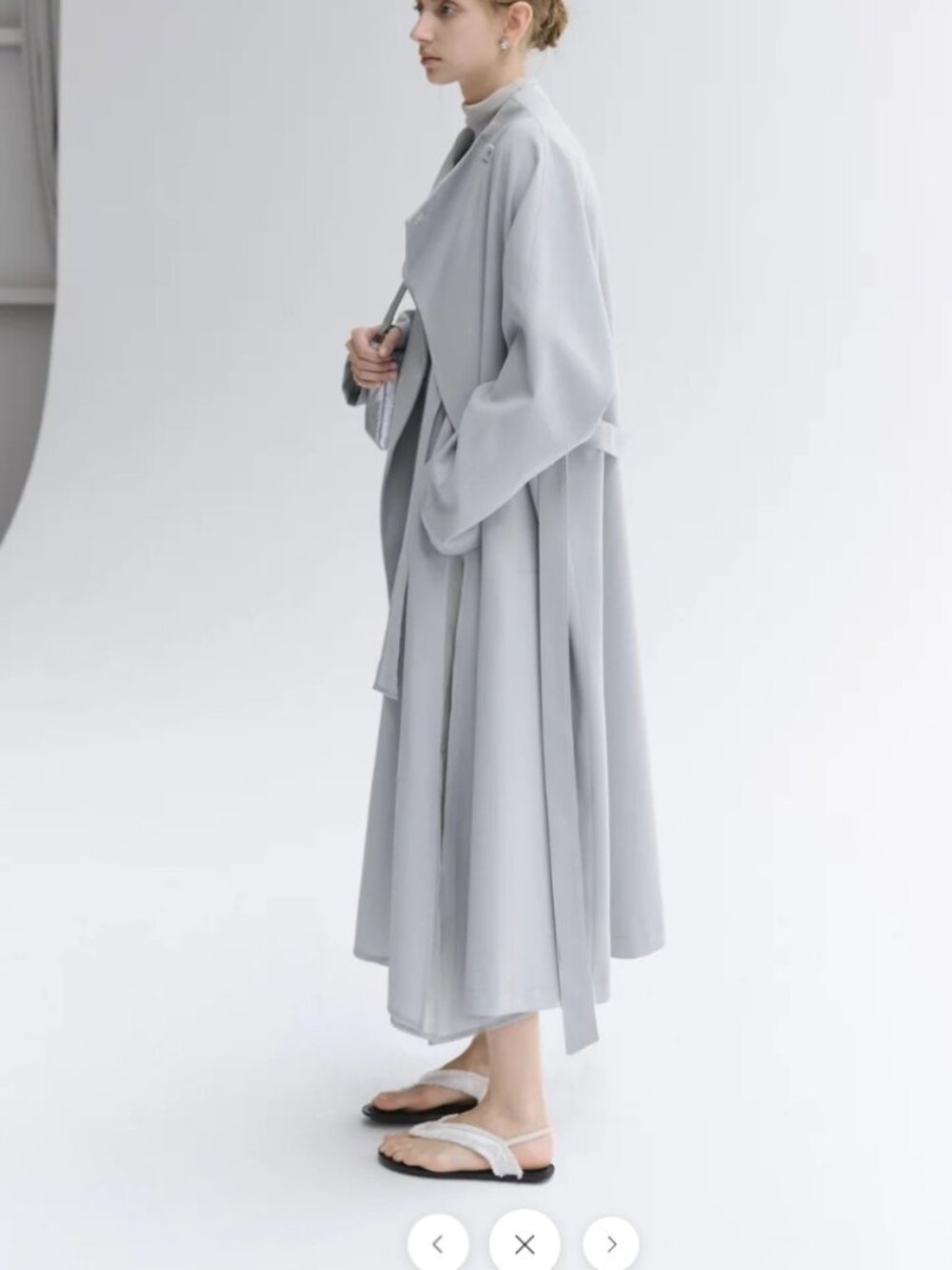 Tageechita Japan SMOOTH FLARE LAPEL TRENCH. NWT - Picture 5 of 14